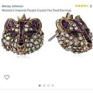 Betsey Johnson | women's crystal fox stud earrings